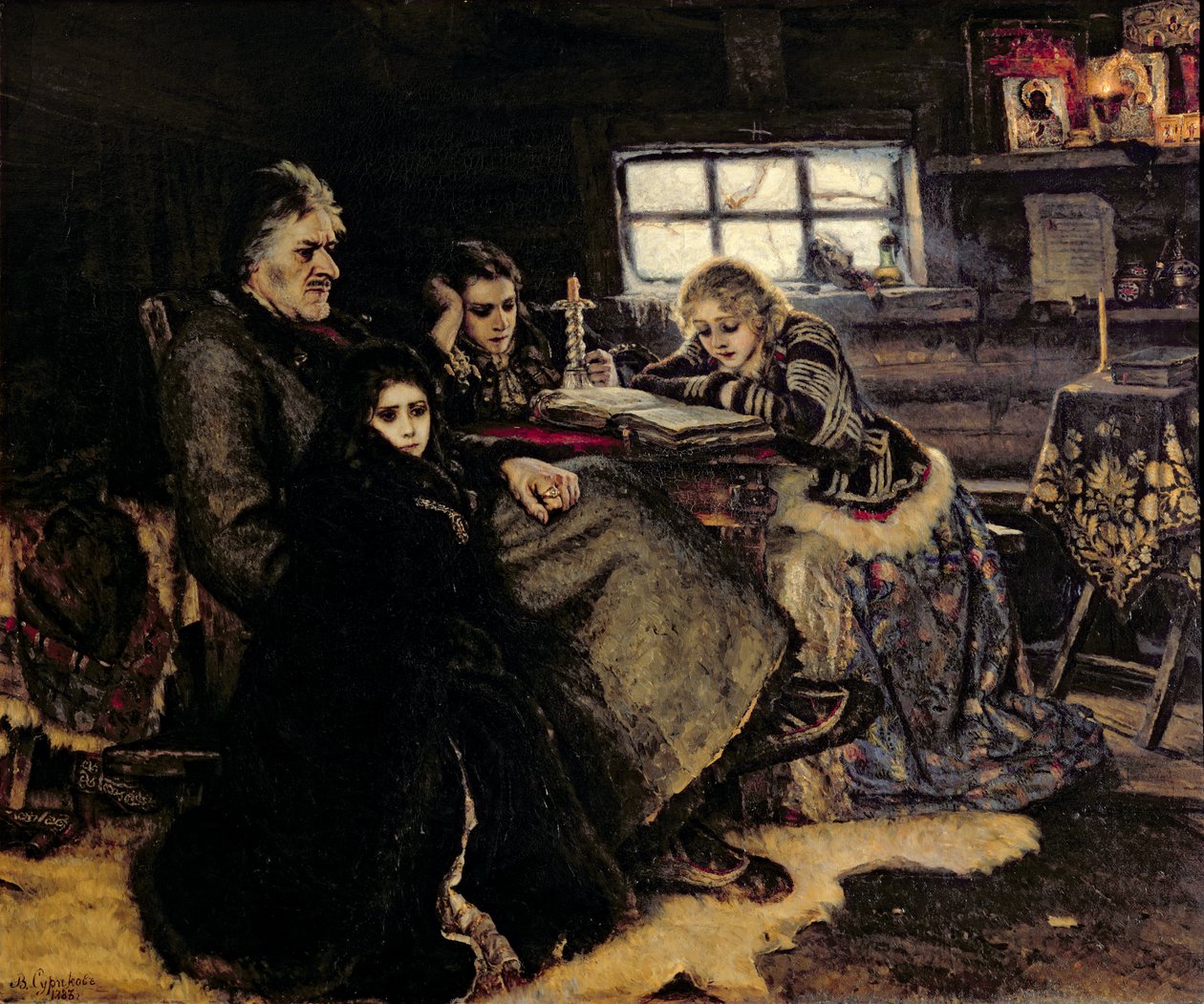 Familien Menshikov i Beriozovo, 1883 swed av Vasilij Ivanovic Surikov
