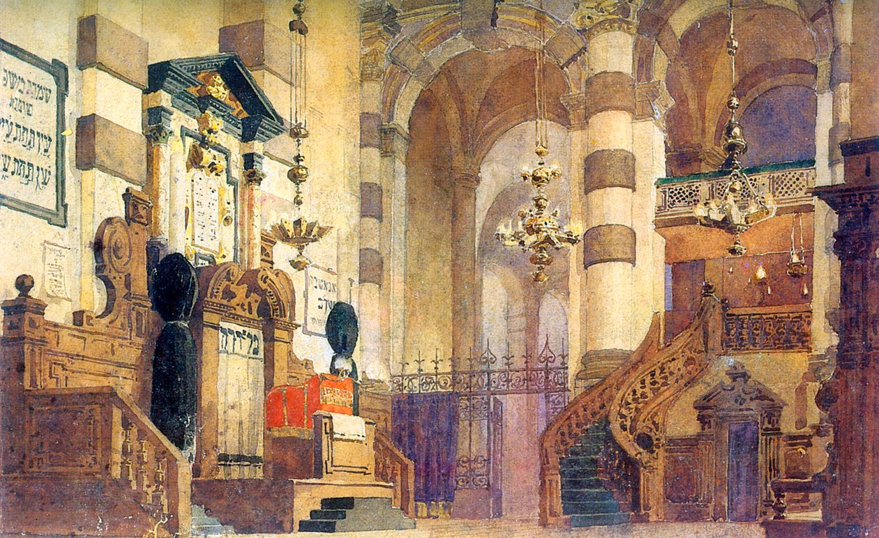 Scenografi för operan "Uriel Acosta", av Valentina Serova, 1885. av Vasilij Dmitrievic Polenov