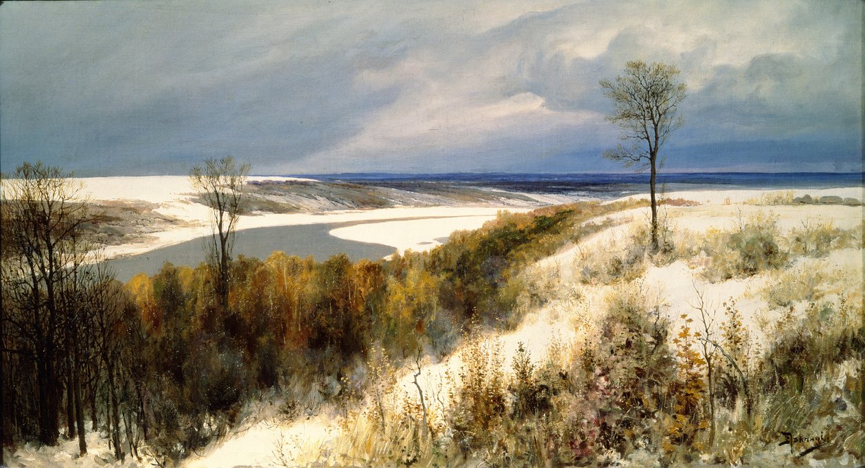 Tidig snö, 1891 av Vasilij Dmitrievich Polenov