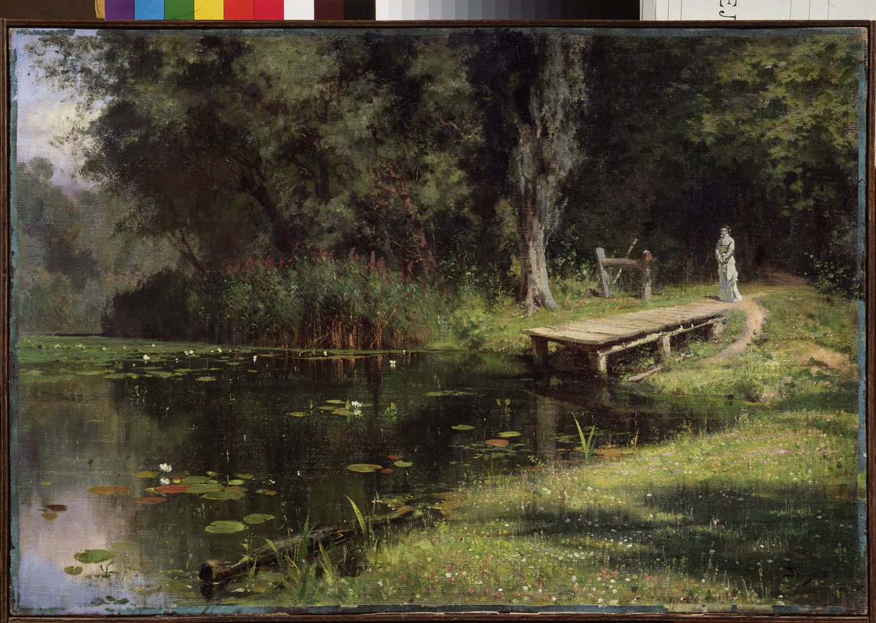 Invaderade damm. Målning av Vasily Dmitrievich Polenov (1844-1927), olja på duk av Vasilij Dmitrievich Polenov