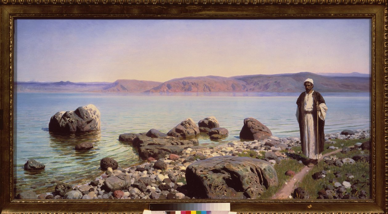Jesus framför Galileiska sjön (Genesaretsjön) - Jesus vid Galileiska sjön - Målning av Vasili Dmitrievich Polenov (1844-1927), olja på duk av Vasilij Dmitrievich Polenov