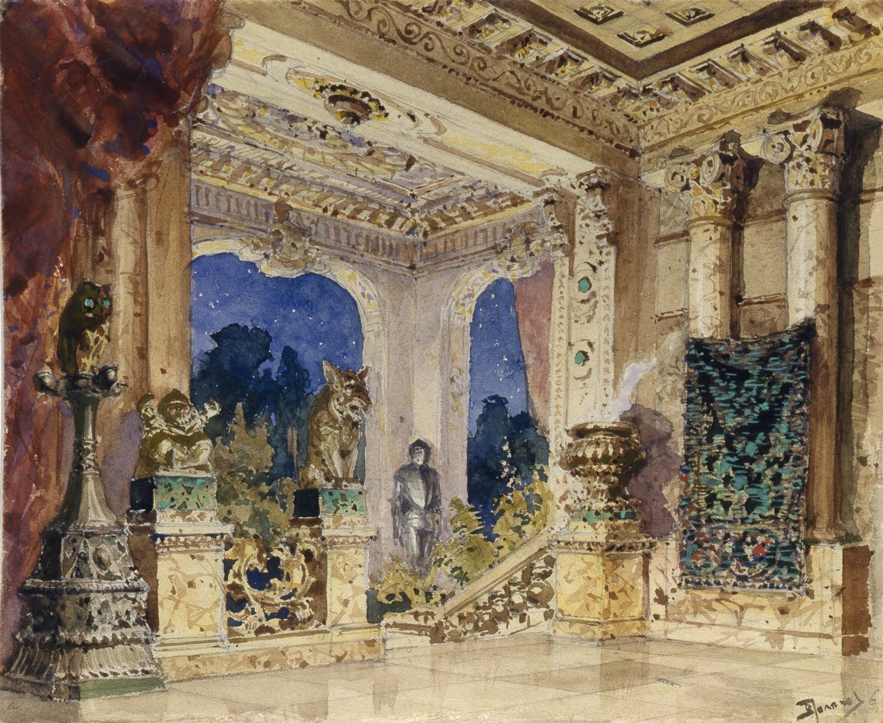 Scenografi för operan The Scarlet Rose av N. Krotkov, 1884 av Vasilij Dmitrievich Polenov