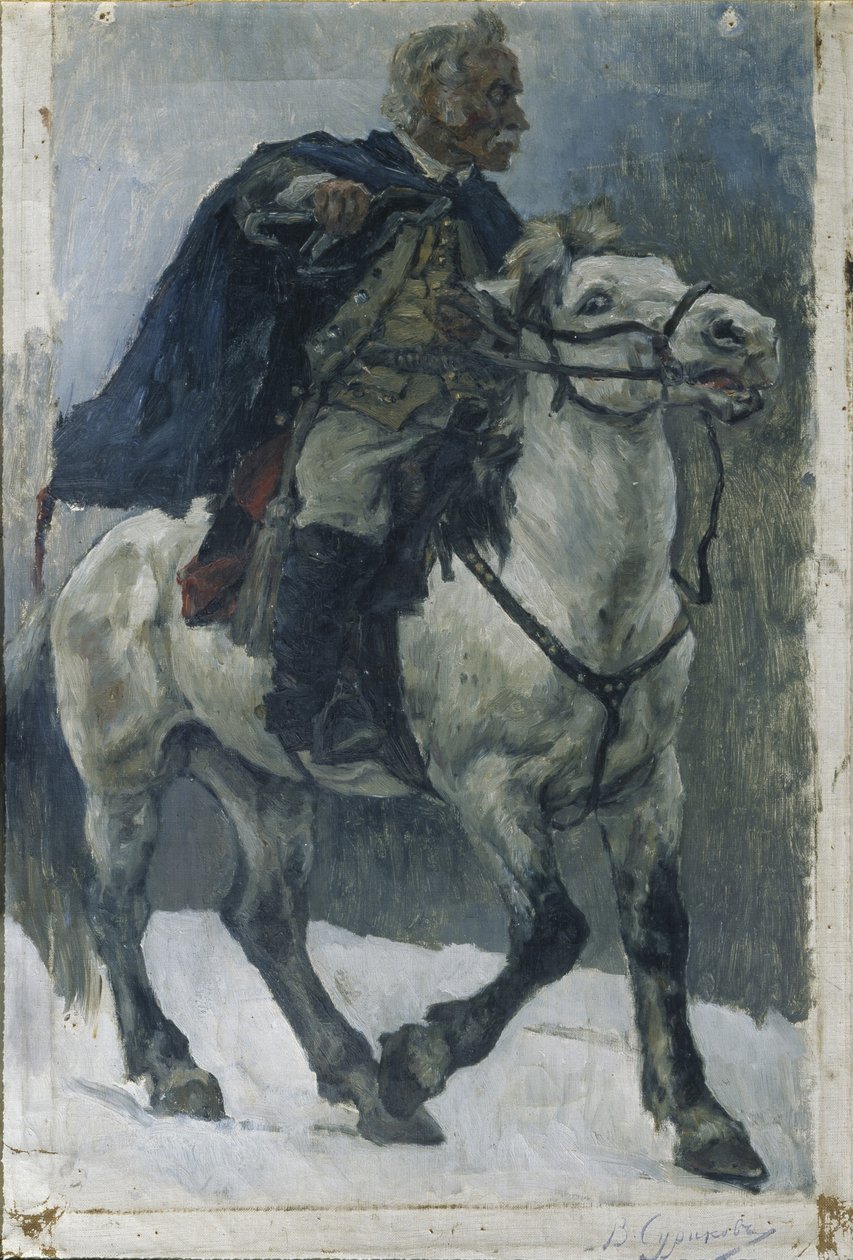 Alexander Suvorov till häst, 1897-1898 av Vasilij Ivanovic Surikov