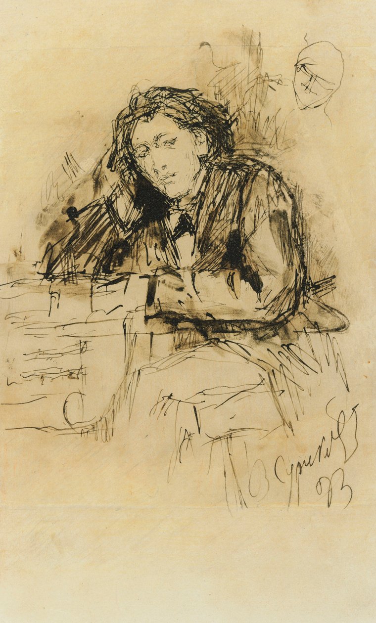 Porträtt av kompositören Anton Rubinstein 1829-1894, 1893. av Vasilij Ivanovic Surikov