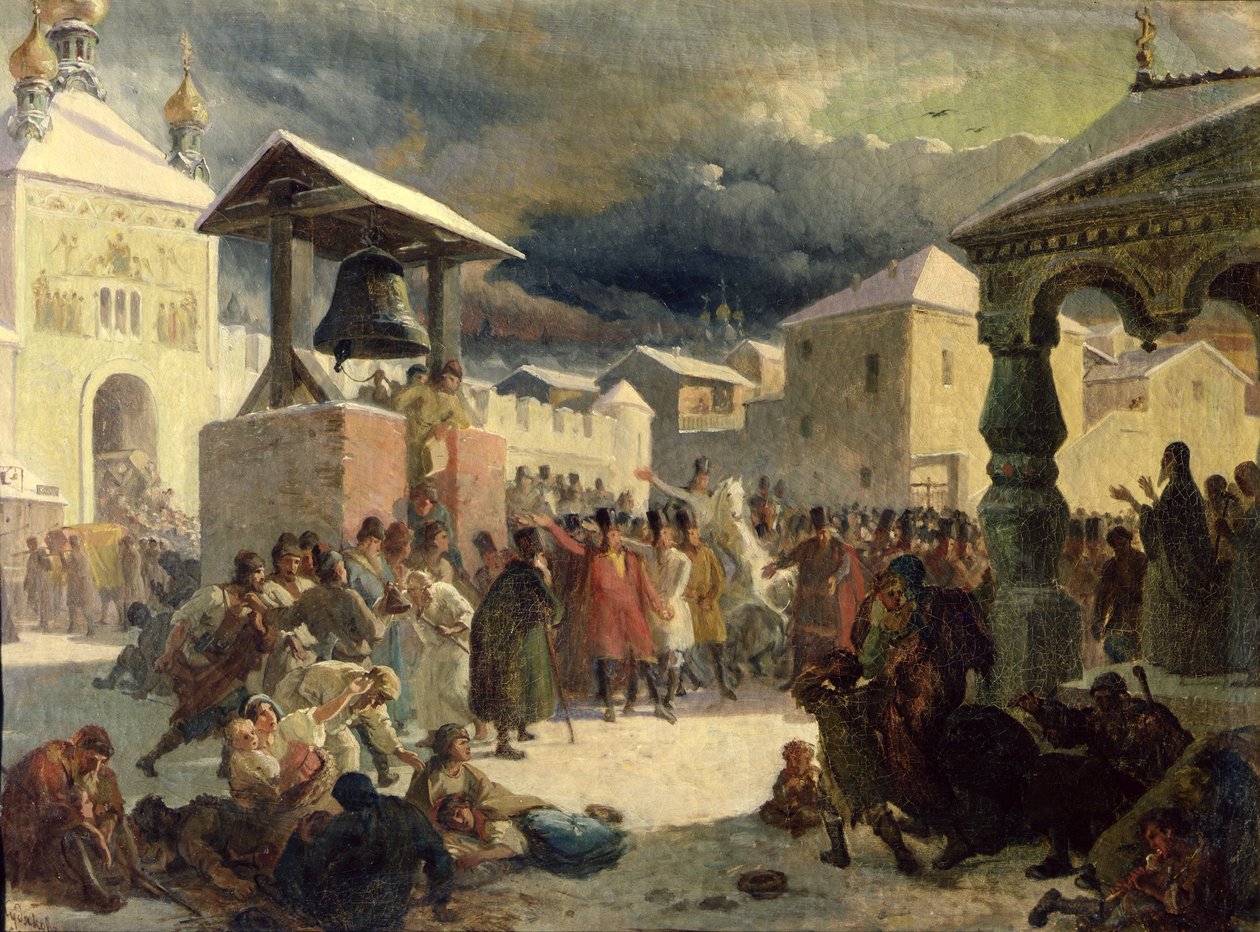 Vechen i republiken Novgorod, 1861 av Vasily Grigorievich Khudyakov