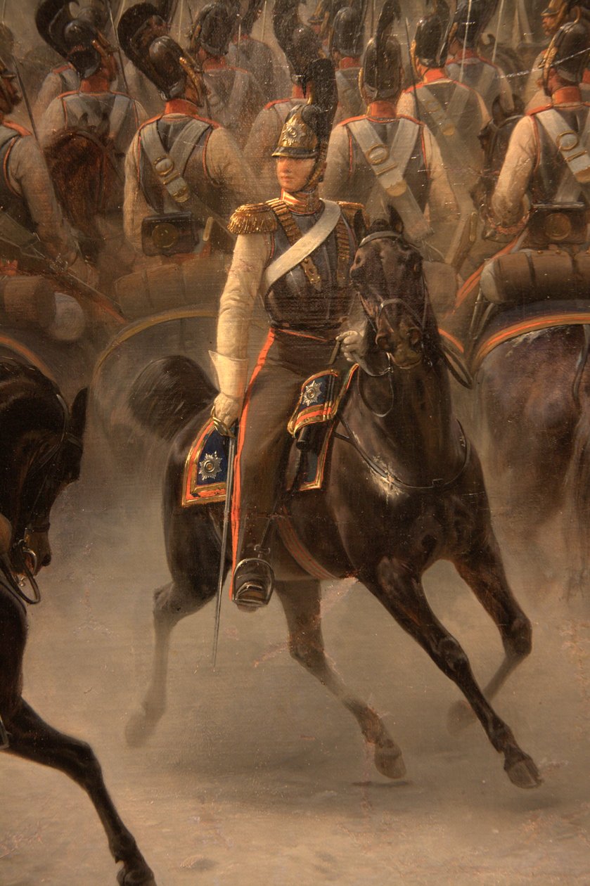 Attaque du carré des décabristes par le régiment des gardes à cheval le 14 décembre 1825 av Georg Wilhelm Timm