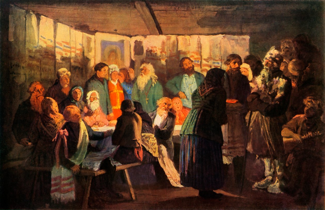 "Trollkarlen anländer till bybröllopet", 1874, 1965. av Vasily Maksimov