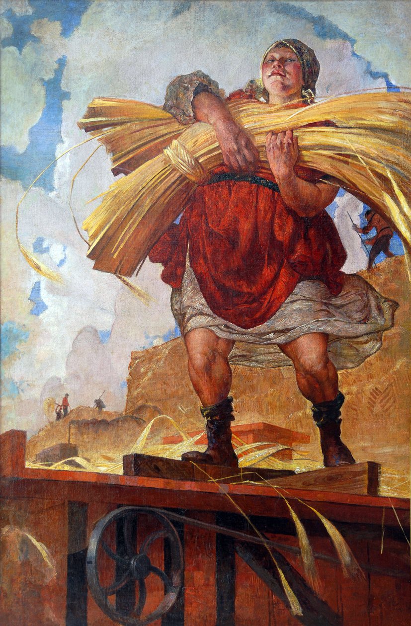 Kollektivbonde par Kostyanitsyn, Vasily Nikolaevich (1881-1940). Olja på duk av Vasily Nikolaevich Kostyanitsyn