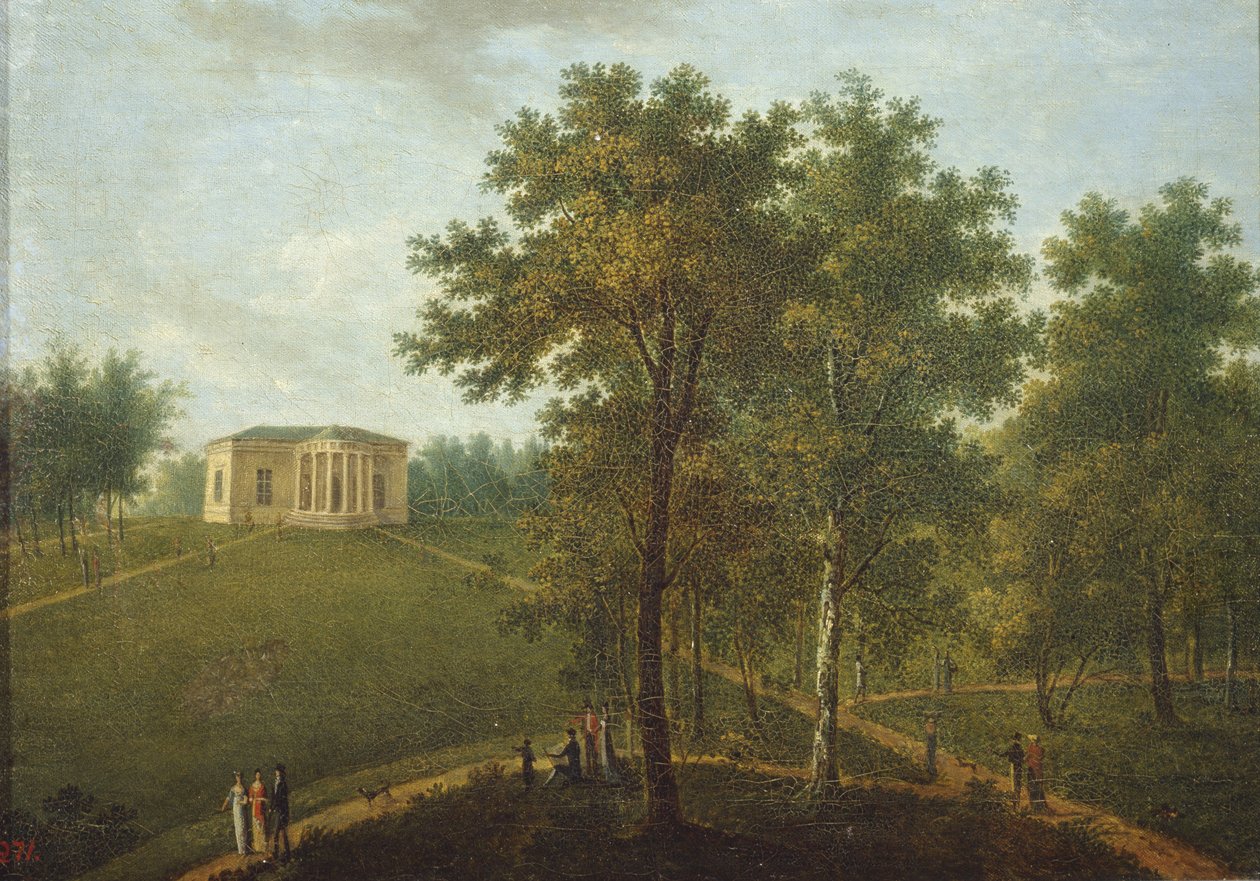 Sanningens tempel. Utsikt i parken Kurakin Estate Nadezhdino, slutet av 1790-talet av Vasily Petrovich Prichetnikov