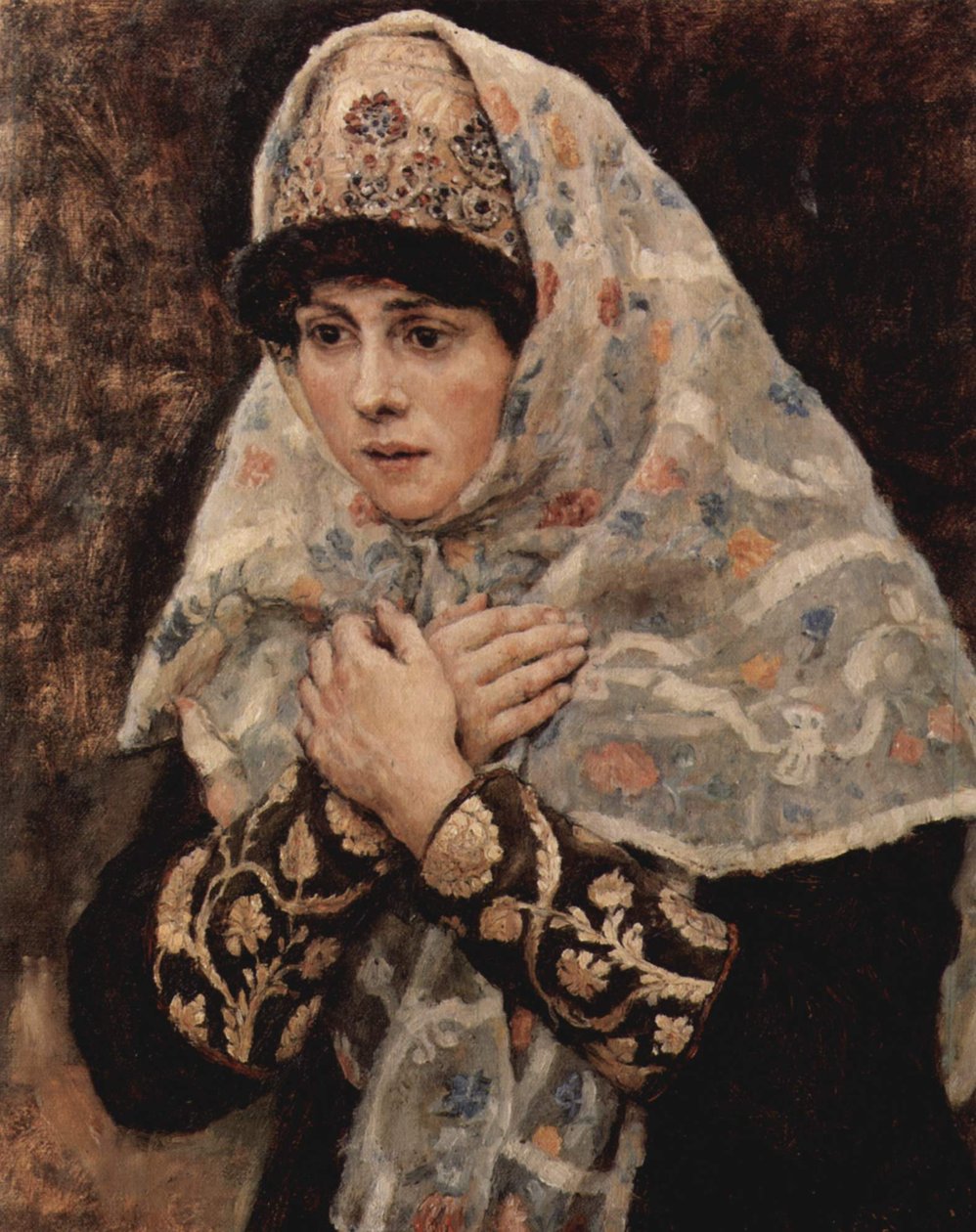 Boyar flicka med korsade armar av Vasily Surikov