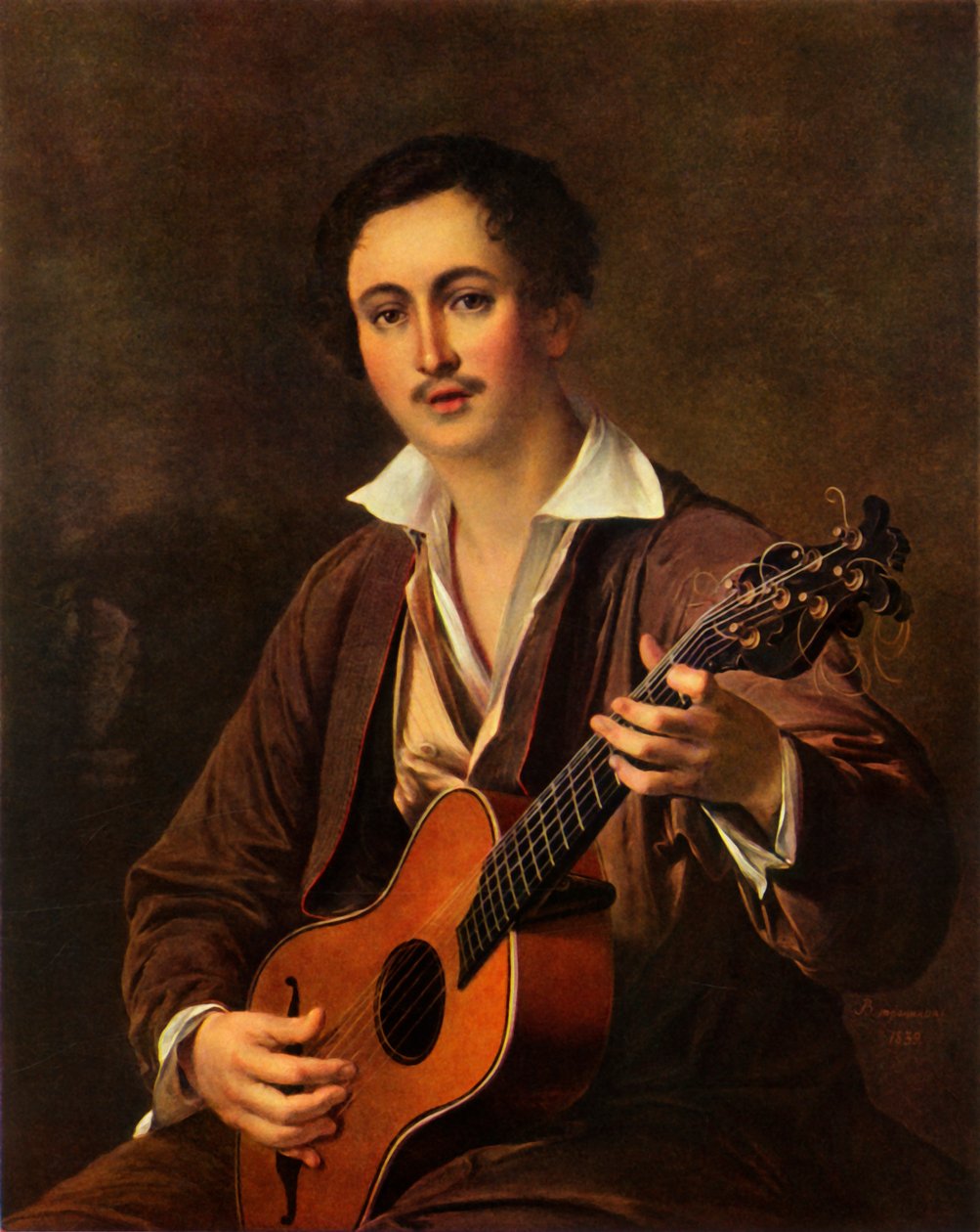 Gitarristen, 1820-talet, 1965. av Vasily Tropinin