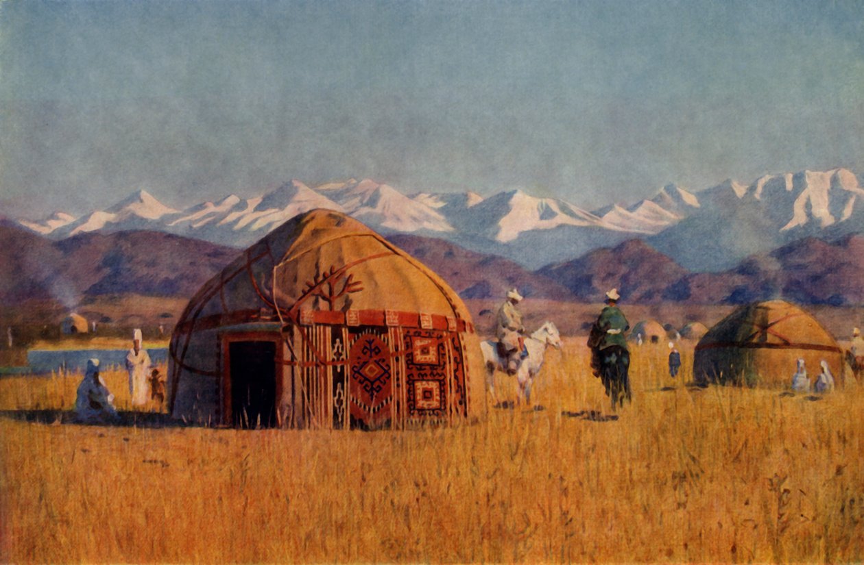 Kirghiz yourta vid floden Chu, 1869-1870, 1965. av Vasily Vereshchagin