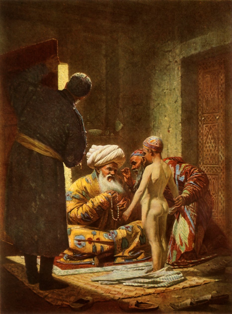 Försäljningen av en ung livegen, 1872, 1965. av Vasily Vereshchagin