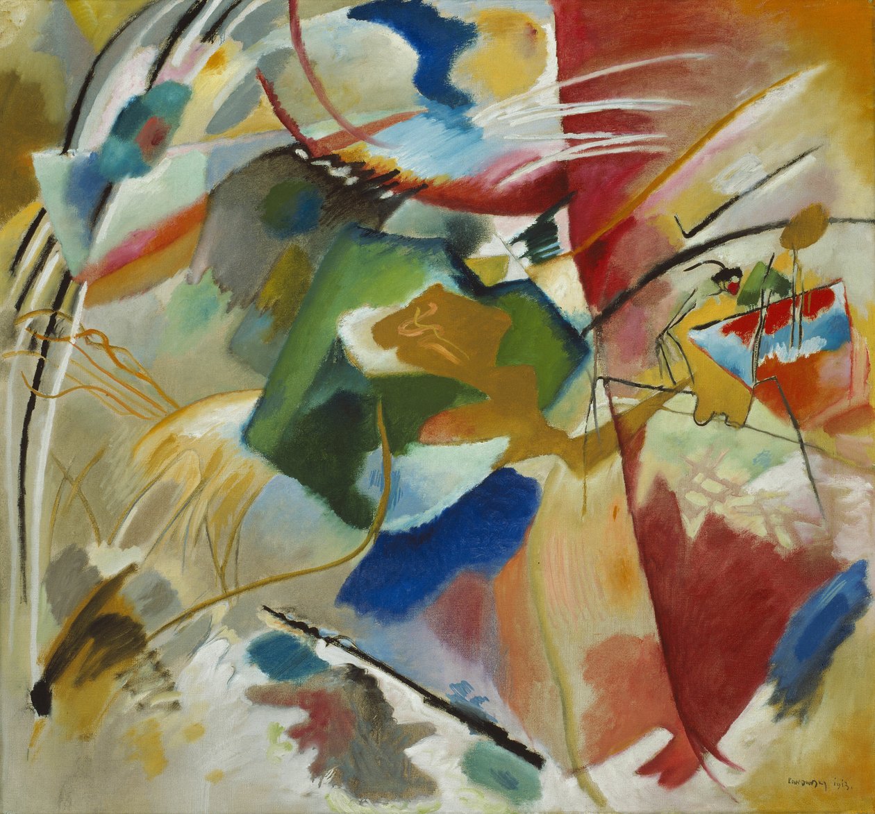 Målning med grönt centrum, 1913. av Wassily Kandinsky