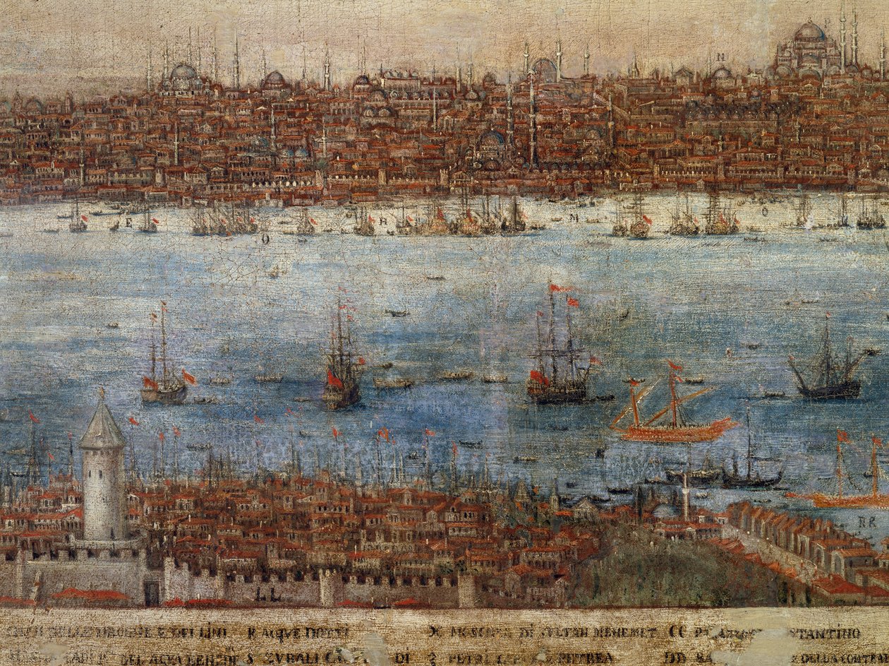 Konstantinopel, målning av okänd venetiansk konstnär, Turkiet av Venetian School