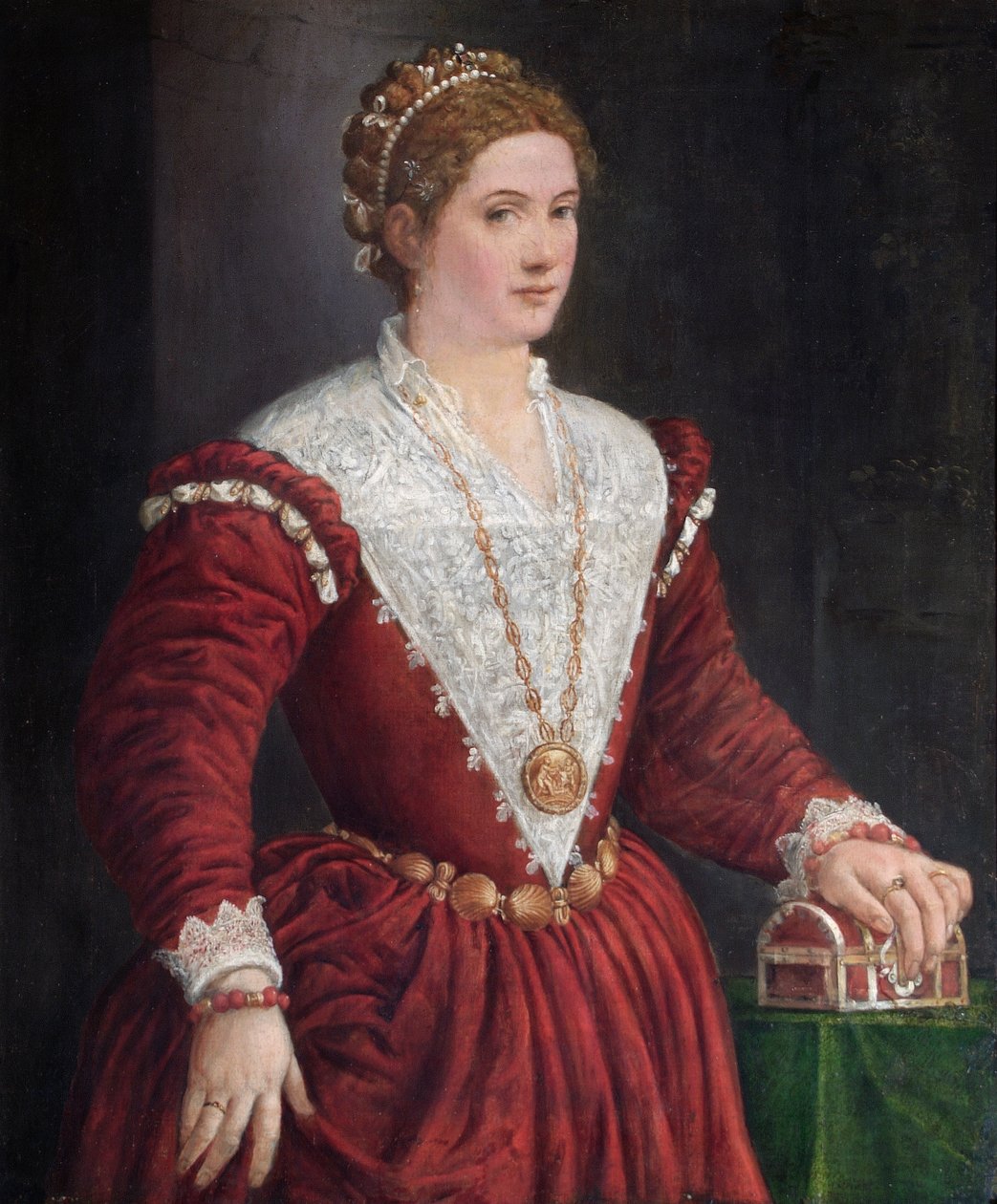 Porträtt av en okänd dam, c1560-talet av Venetian School