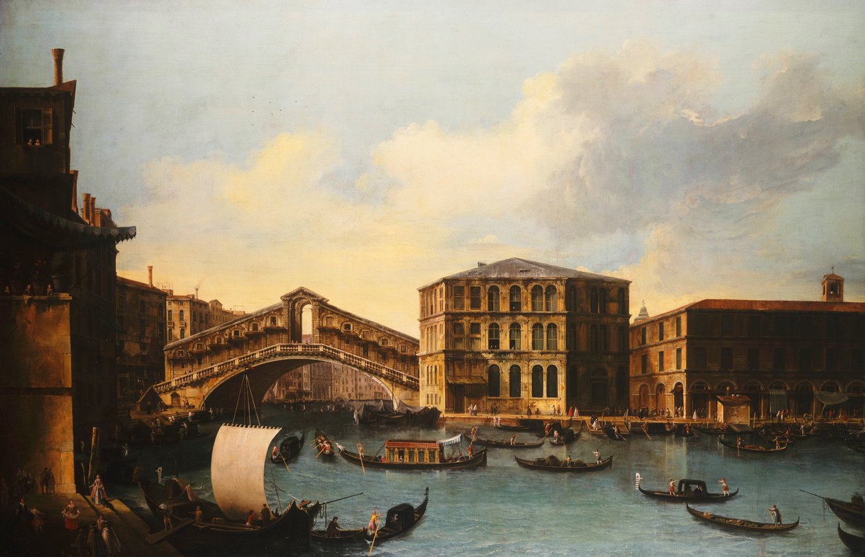 Rialtobron, Venedig, från norr, 1753 av Venetian School