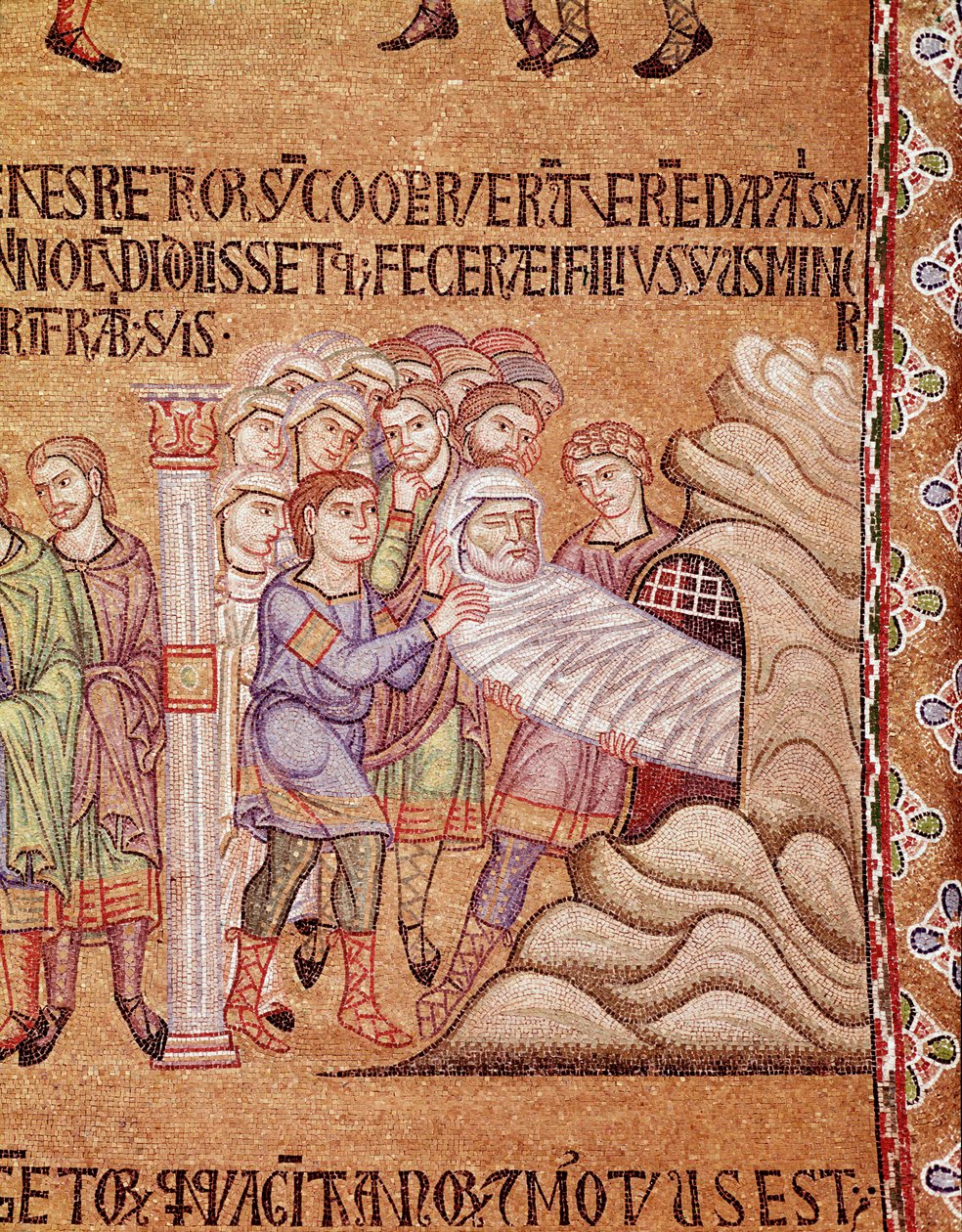 Noas liv, Noas död och begravning (mosaikdetalj av Veneto Byzantine School