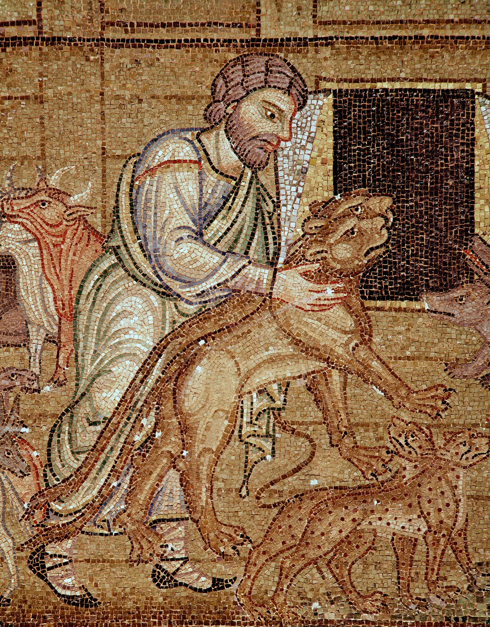 Noas liv, arken (mosaikdetalj av Veneto Byzantine School