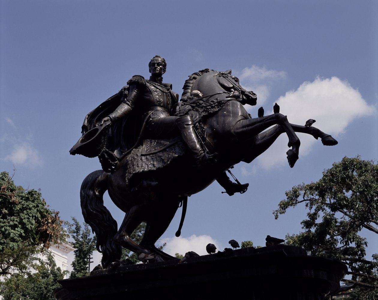 Monument till Simon Bolivar på Plaza Bolivar (brons) av Venezuelan School