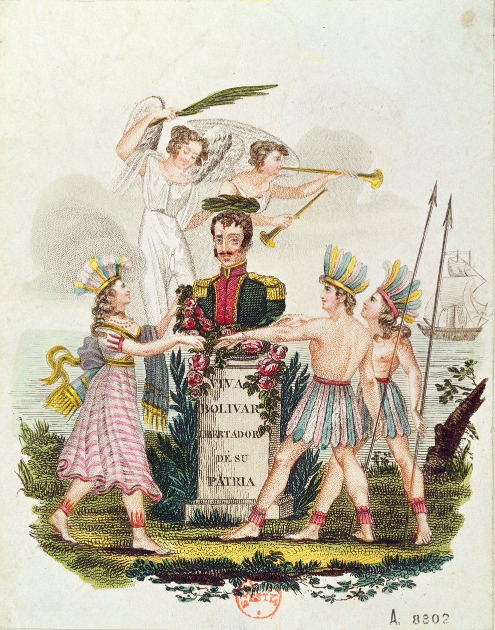 Populära bilder som hyllar Bolivar, ca 1840 av Venezuelan School
