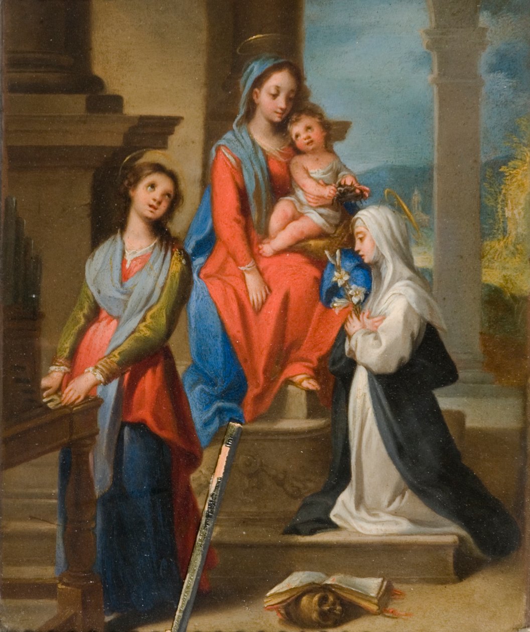 Madonnan och barnet med heliga (olja på metall) av Ventura di Arcangelo Salimbeni