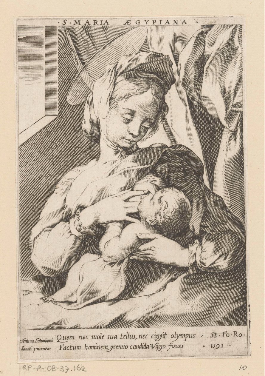 Mary som ammar barnet S. Maria Aegypiana (titel på objekt) av Ventura Salimbeni