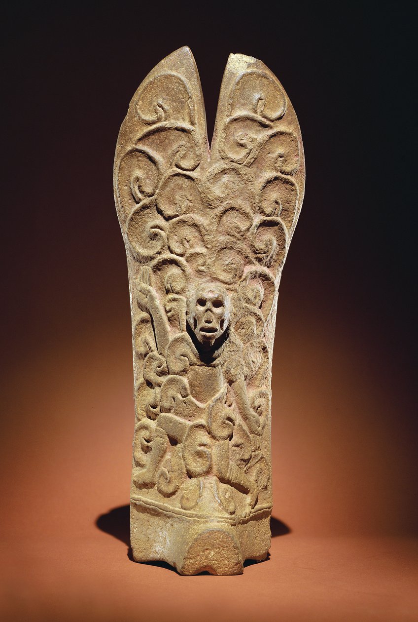 Palma med skeletthuvudfigur, Mexiko av Veracruz
