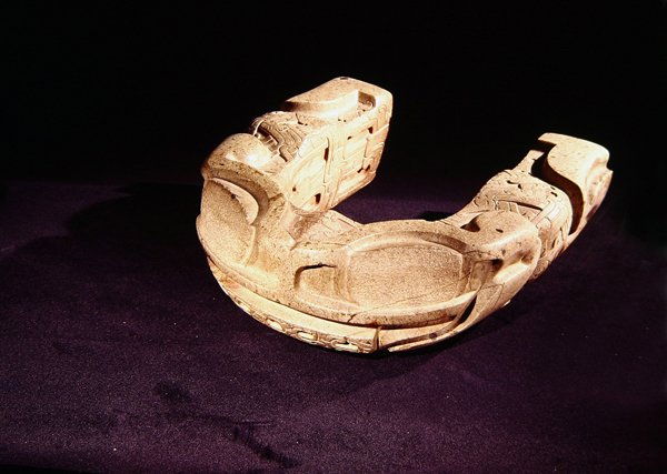 Frog Yoke som används i ceremoniella bollspel, El Tajin av Veracruz
