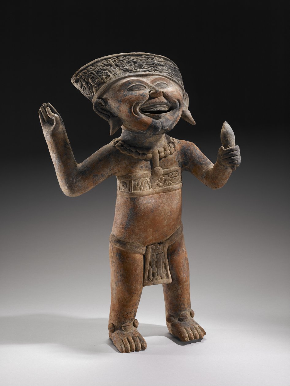 "Laughing Boy" Effigy, 600-900 AD (keramik med spår av färg) av Veracruz Veracruz