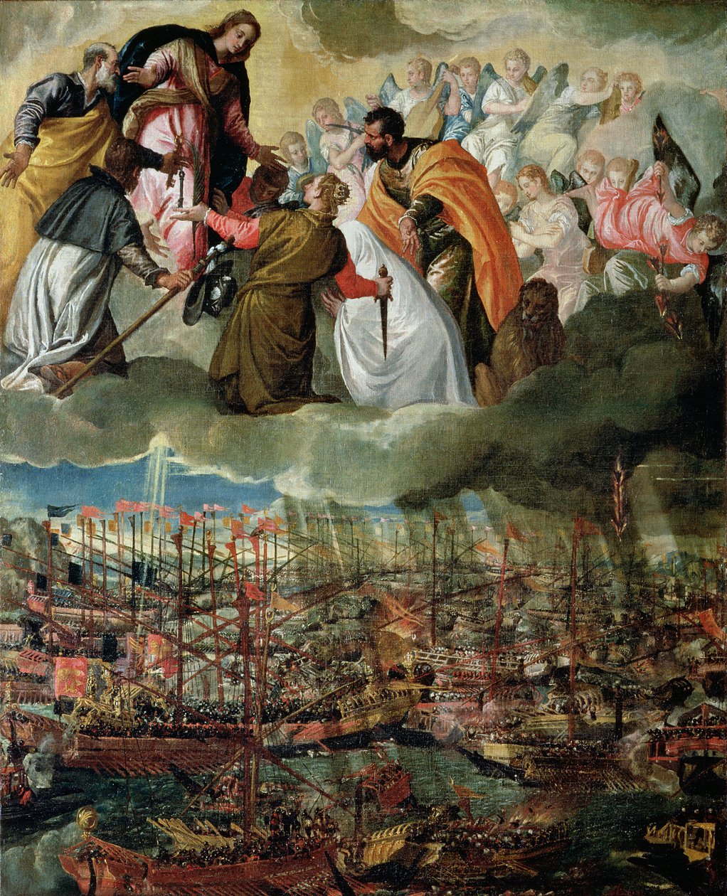 Allegori över slaget vid Lepanto, 7 oktober 1571 av Paolo Veronese