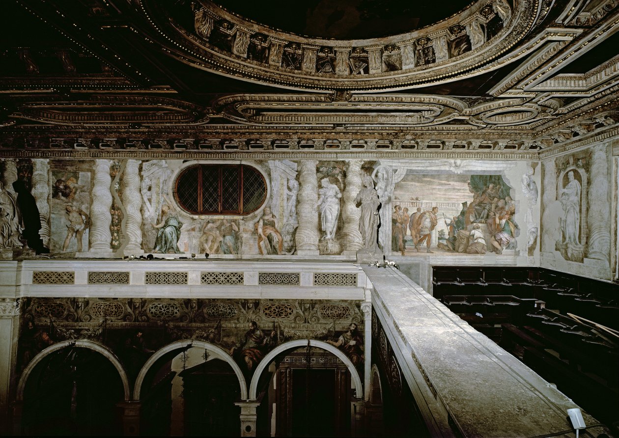 S:t Sebastian före kejsaren, hans martyrskap och tre sibyller, fresker från galleriet av Paolo Veronese