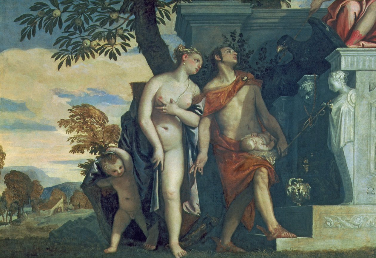 Venus och Merkurius presenterar sin son Anteros för Jupiter. av Paolo Veronese