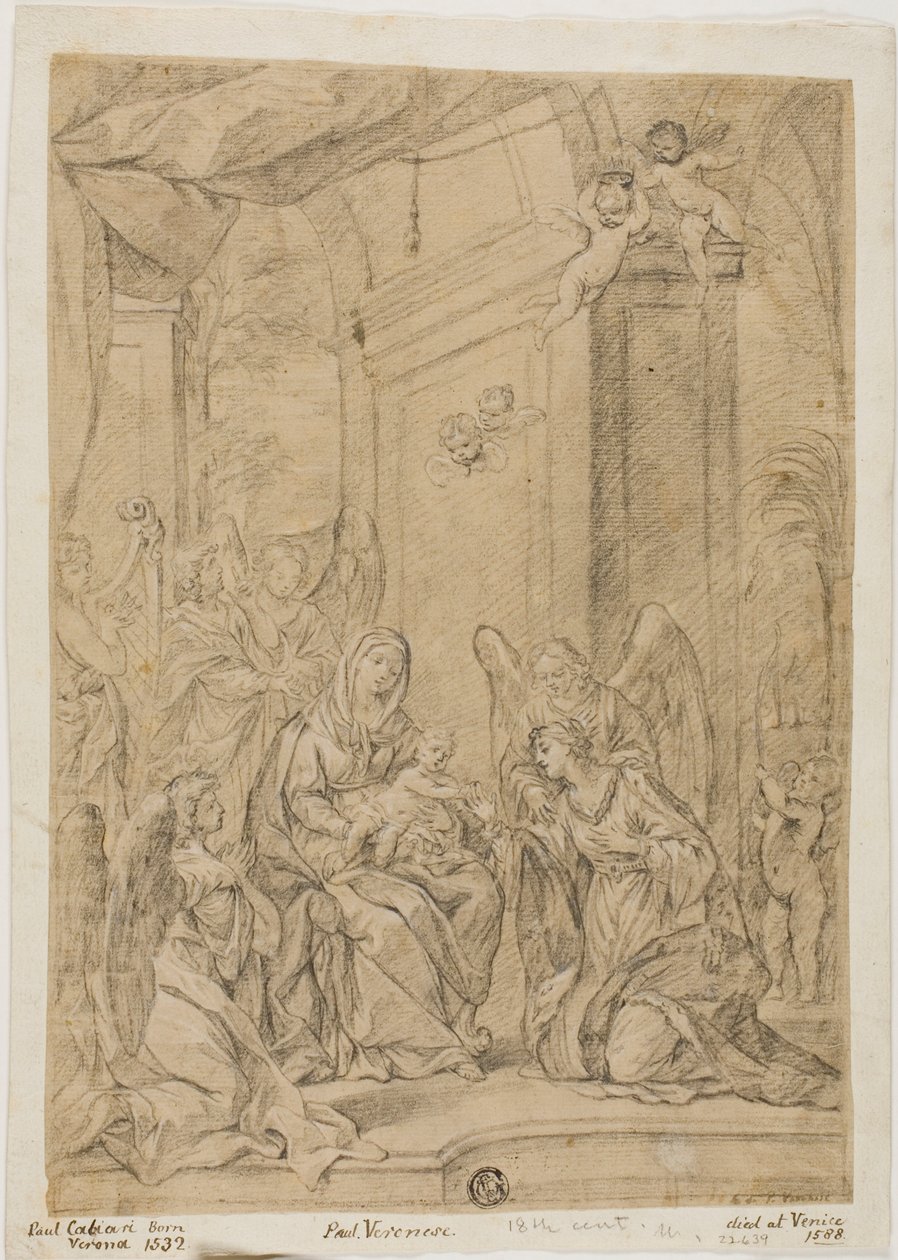St. Catherines mystiska äktenskap av Veronese (Paolo Caliari)