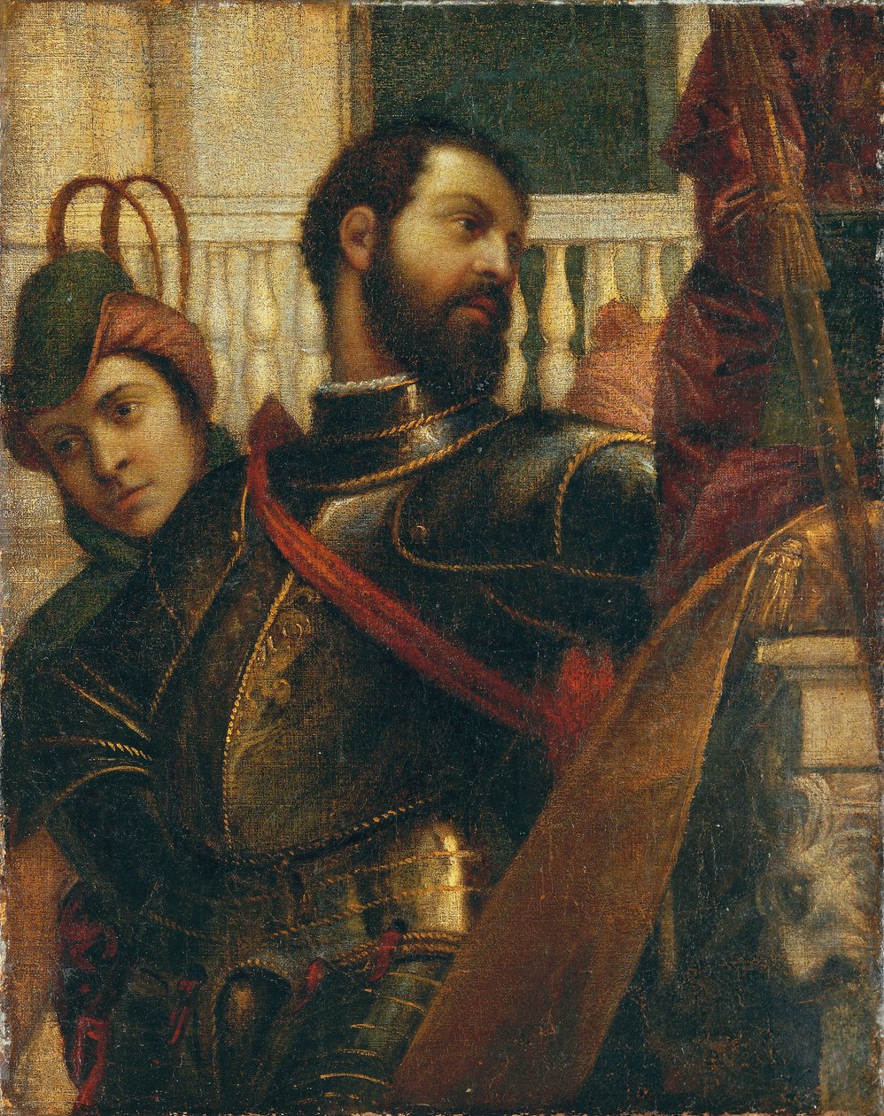 En riddare och hans sida: ett fragment av Veronese