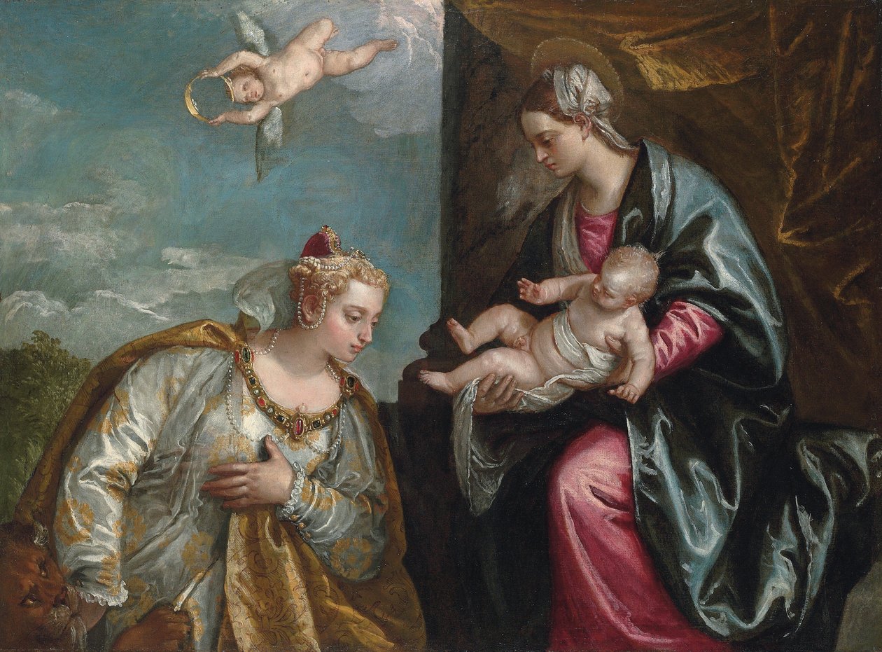 Allegori om staden Venedig som tillber Madonnan och barnet av Veronese