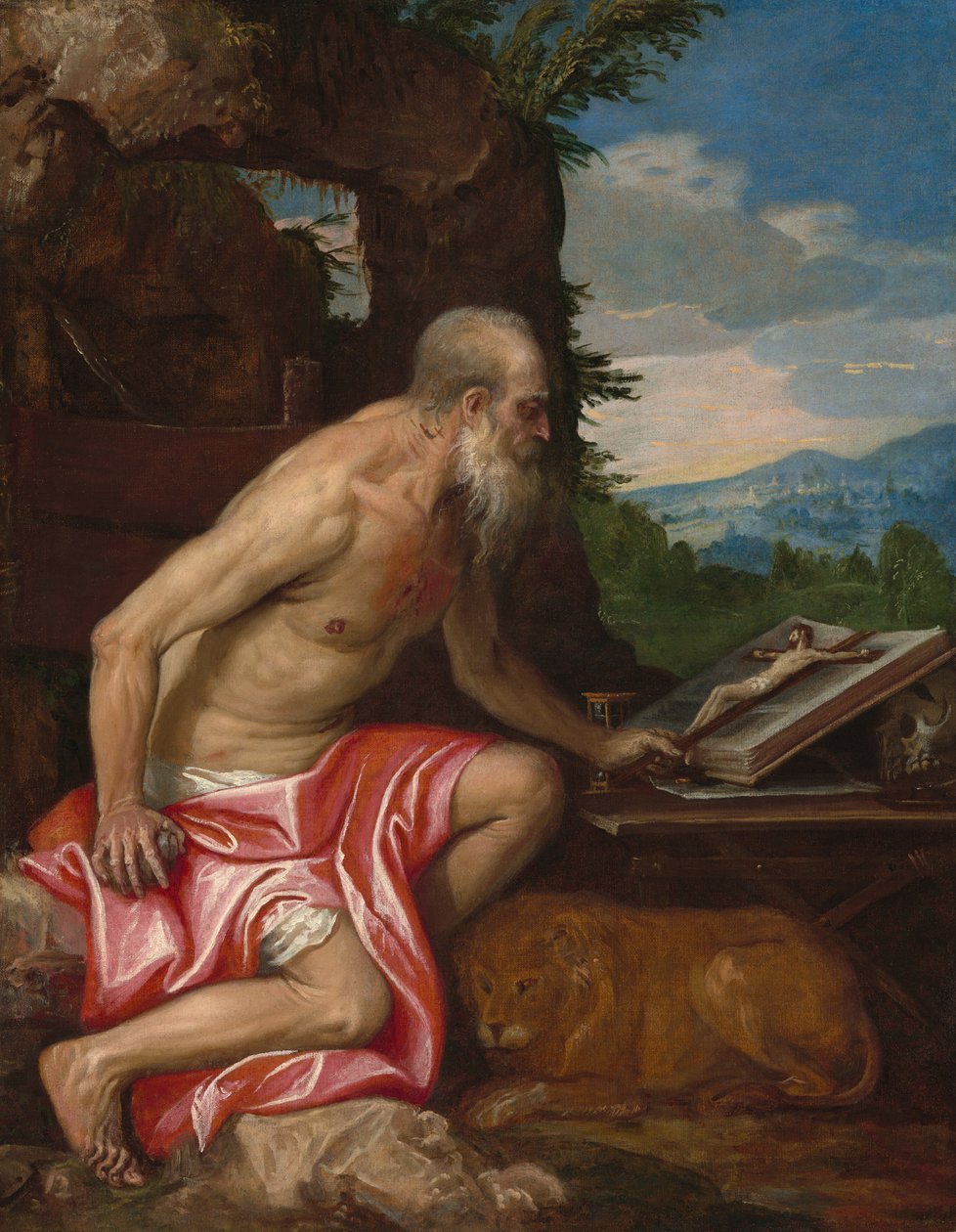 Saint Hieronymus i vildmarken av Veronese Workshop