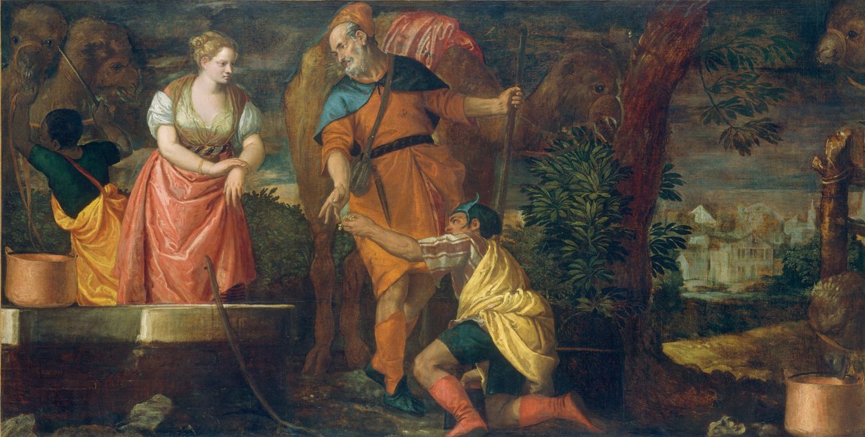 Rebecca vid brunnen av Veronese and Workshop