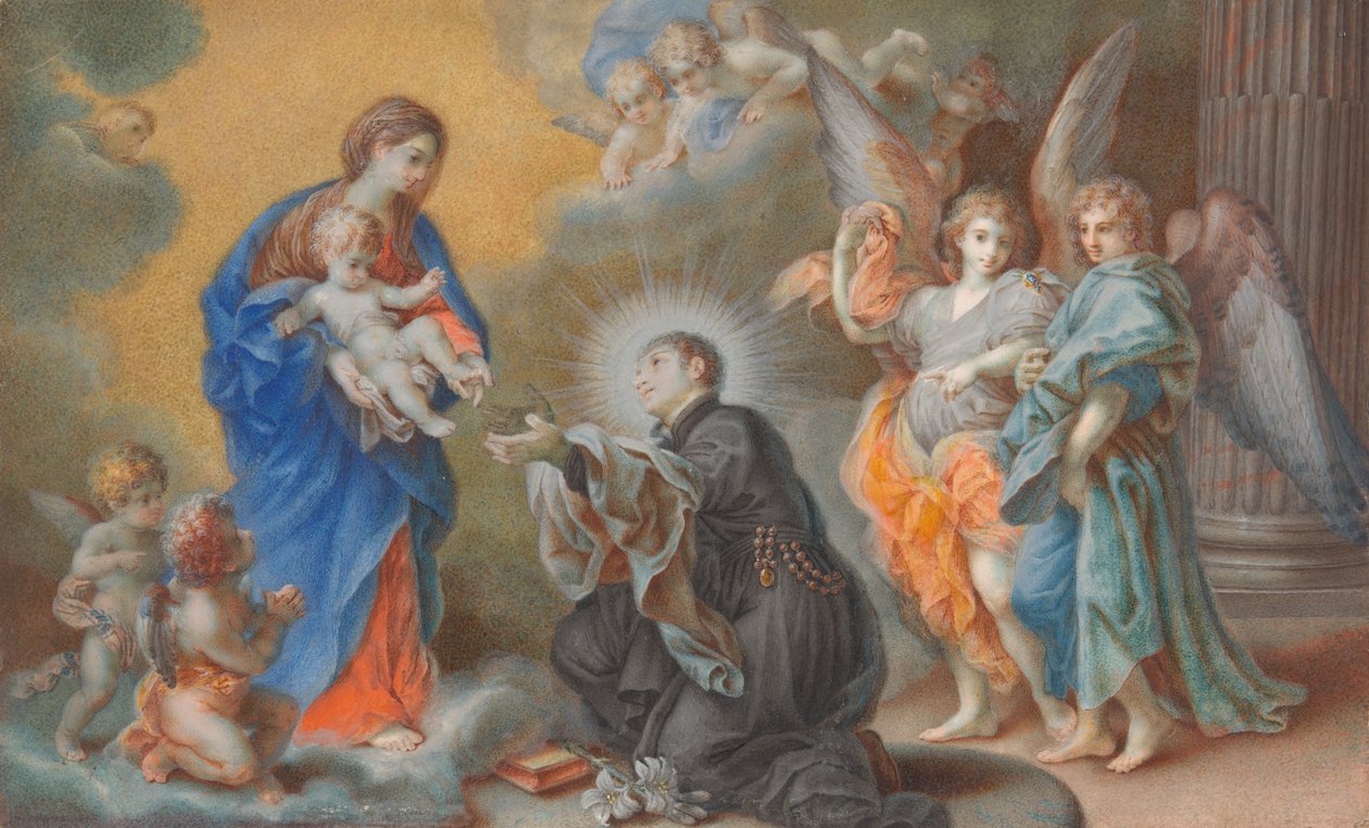 Madonna och barnet visar sig för Saint Louis Gonzaga av Veronica Stern
