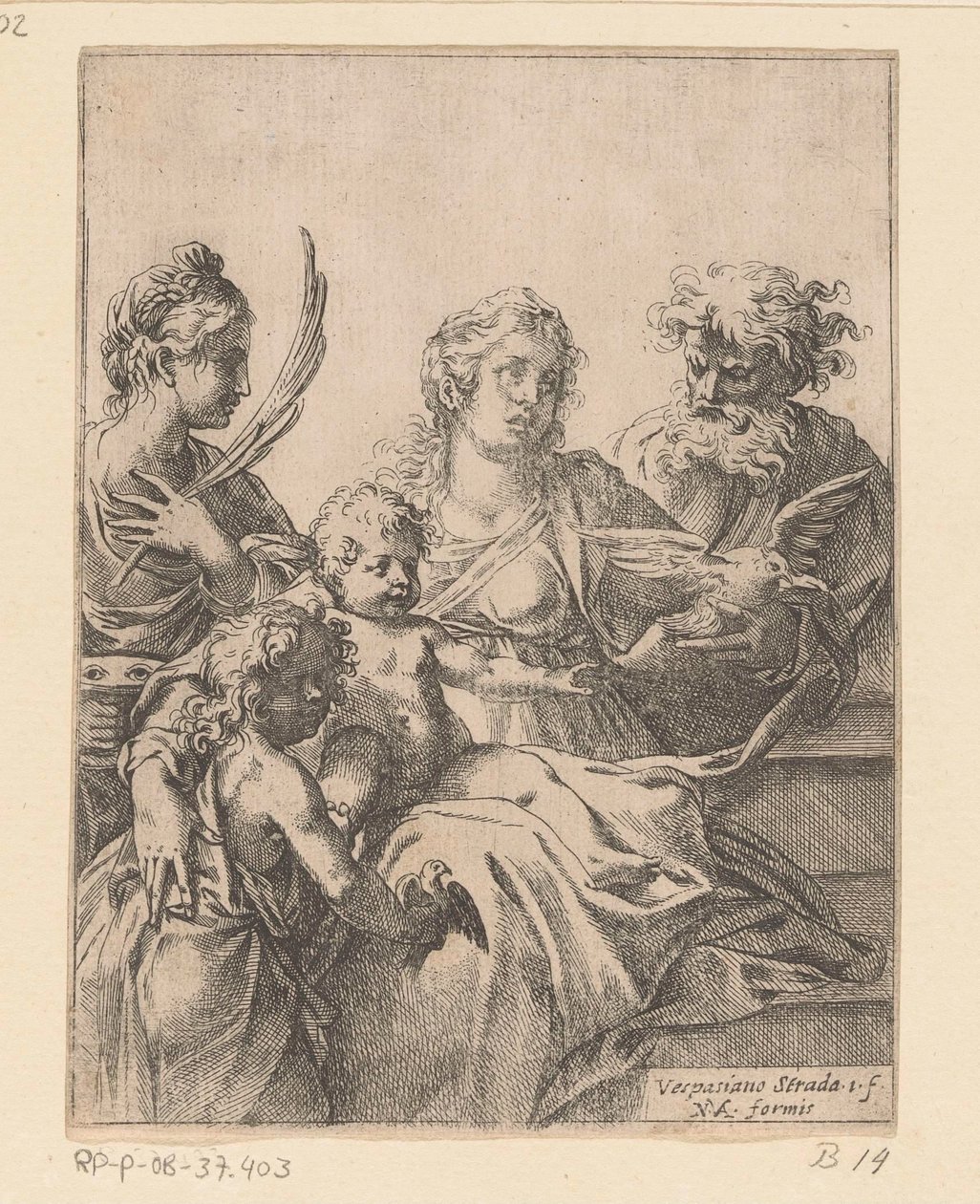 Helig familj med Johannes Döparen och Elisabeth av Vespasiano Strada