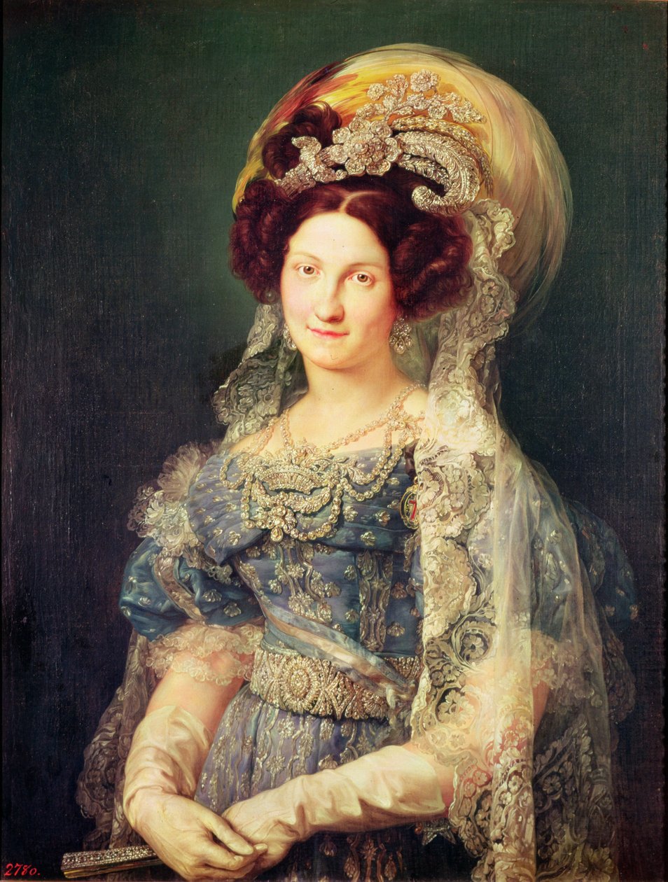 Maria Christina av Bourbon-Sicilien (1806-78) drottning av Spanien, ca 1829 av Vicente Lopez y Portana