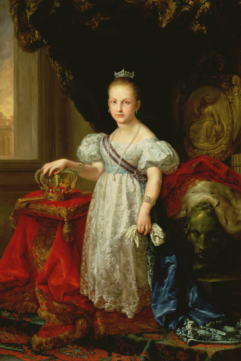 Drottning Isabella II (1830-1904) av Spanien, 1838 av Vicente Lopez y Portana