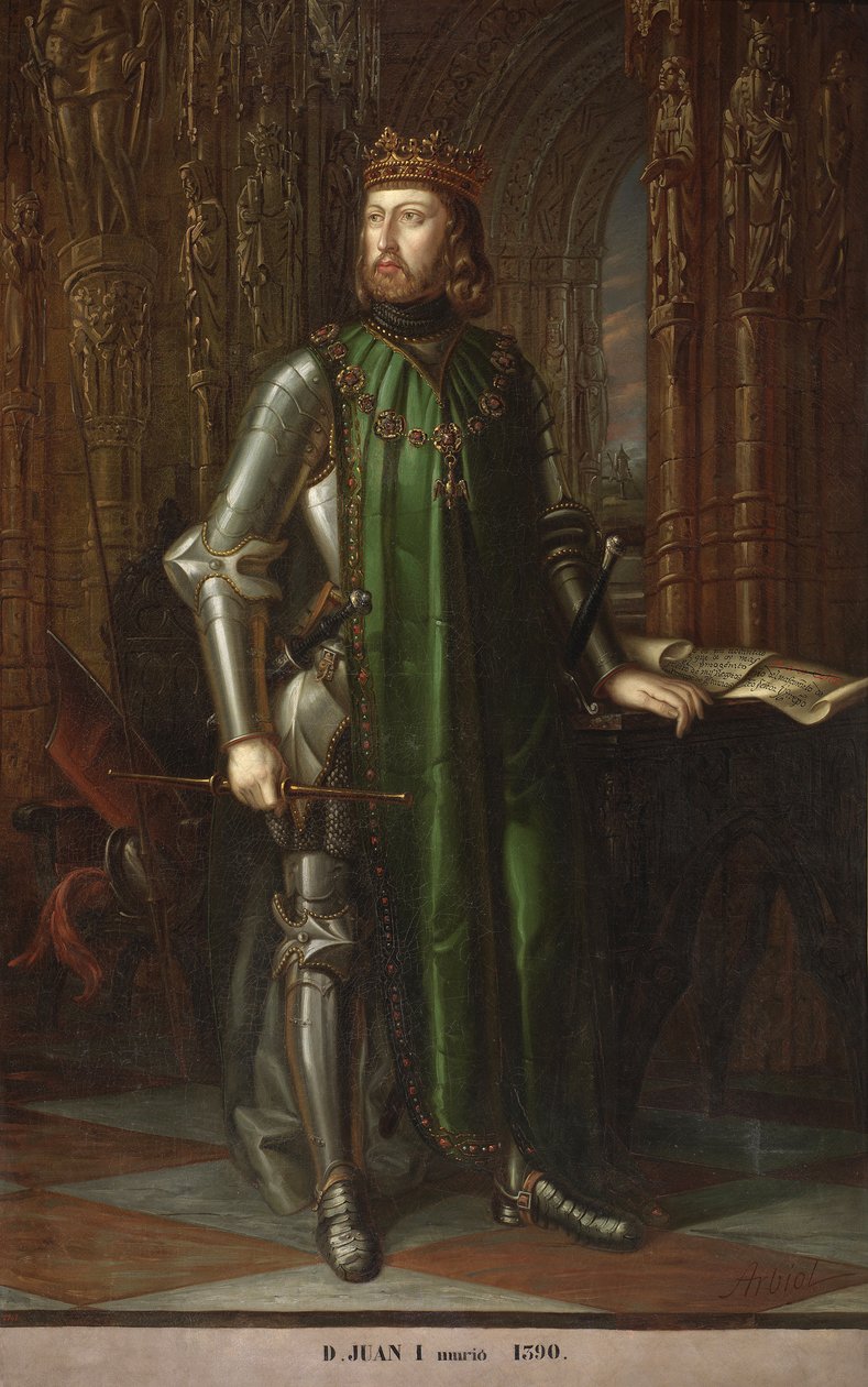 Porträtt av kung Johannes I av Kastilien (1358-1390) (Porträtt av kung Johannes I av Kastilien) Målning av Vicente Arbiol y Rodriguez (1812-1876) 1848 Palace of las Cortes, Madrid av Vicente Arbiol y Rodríguez