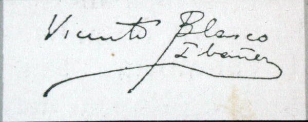 Författarens signatur (bläck på papper) av Vicente Blasco Ibanez