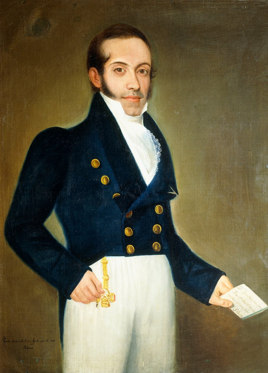 Porträtt av Don Agustin de las Heras y Carazo, 1828 av Vicente Escobar