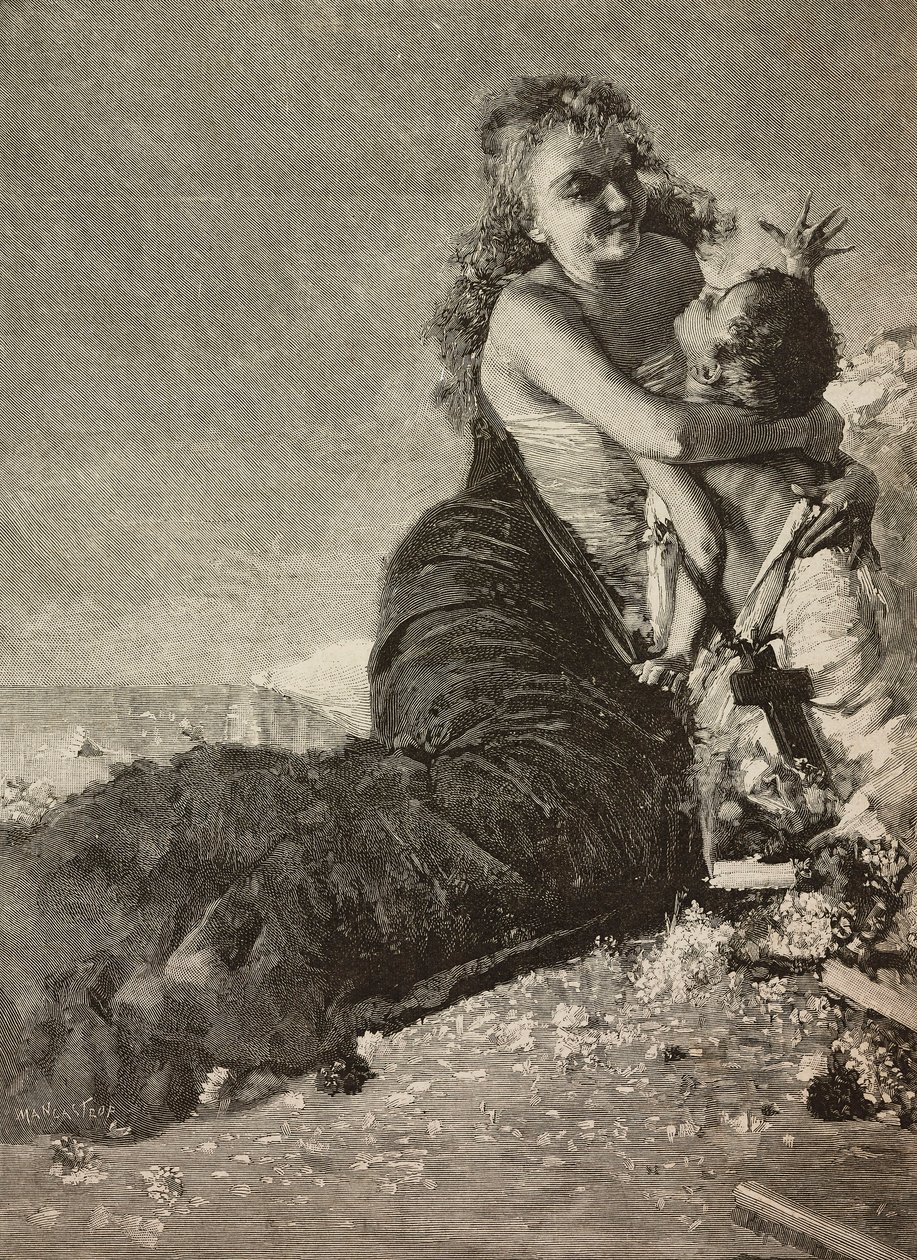 Renässans, mor med barn, från målning av Vincenzo Irolli av Vicenzo (after) Irolli