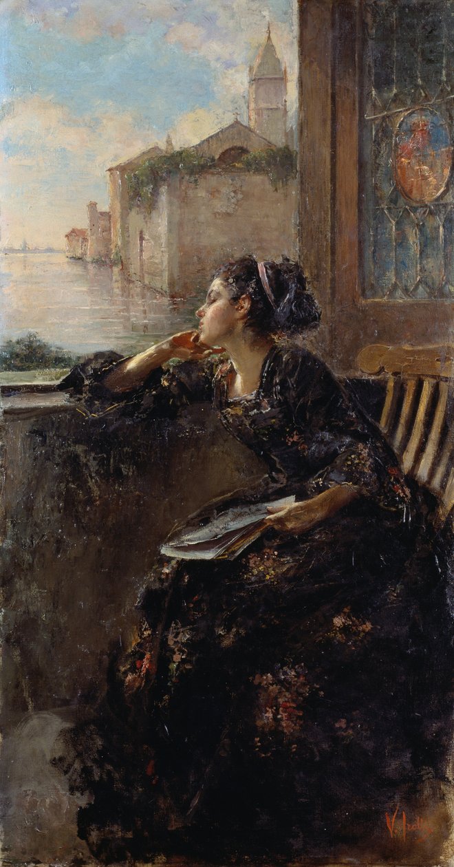 Meditation (olja på duk) av Vicenzo Irolli