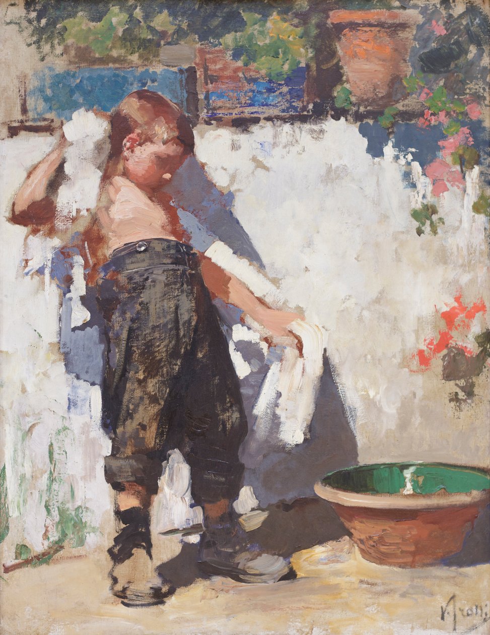 The bathroom (olja på duk) av Vicenzo Irolli
