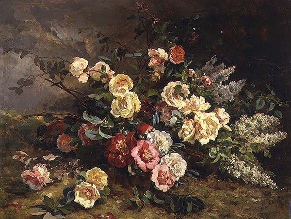 Stilleben med blommor av Victoire Leclaire