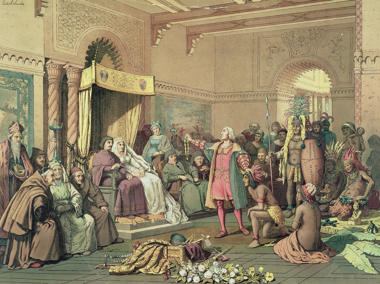 Columbus vid Spaniens kungliga domstol i Barcelona av Victor A. Searles